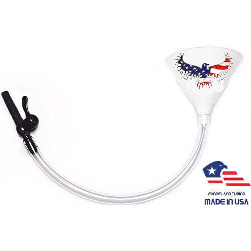 Beer Bong with Party Decals - American Eagle - White Funnel