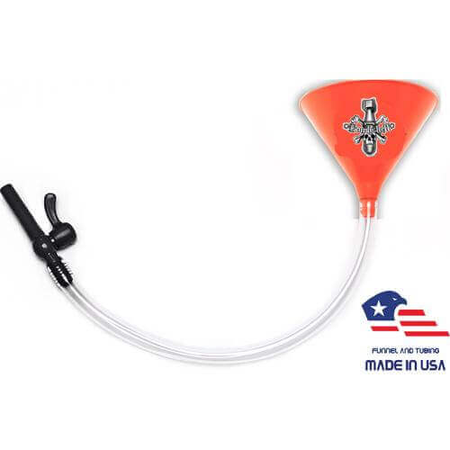 Beer Bong with Party Decals - Bombshell Skull - Orange Funnel