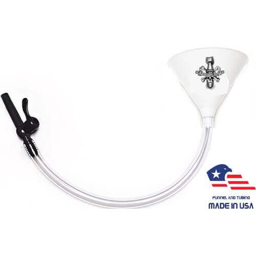 Beer Bong with Party Decals - Bombshell Skull - White Funnel