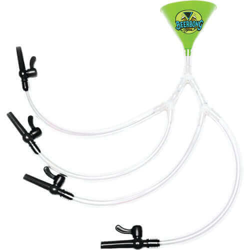 Green Quad Beer Bong - Four Person Beer Funnel