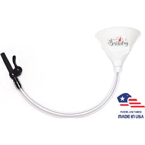 Happy Birthday - White Funnel with Valve