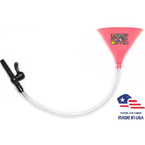 Beer Bong with Party Decals - Love - Pink Funnel