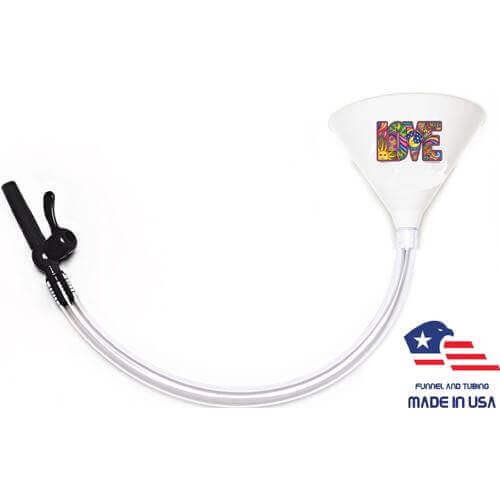 Beer Bong with Party Decals - Love - White Funnel