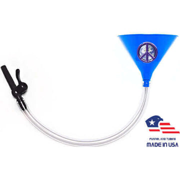 Peace Beer Bong - Blue Funnel with Valve