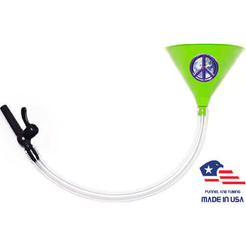 Peace Beer Bong - Green Funnel with Valve