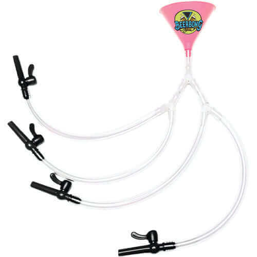 Pink Quad Beer Bong - Four Person Beer Funnel