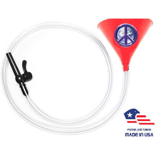 Peace Red Beer Bong 6' Valve