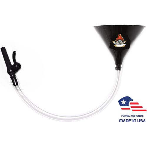 Beer Bong with Party Decals - Skull Pirate - Black Funnel