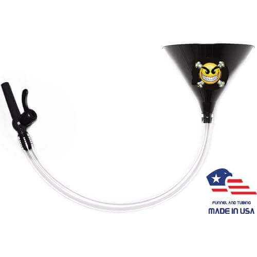 Beer Bong with Party Decals - Smiley Face - Black Funnel