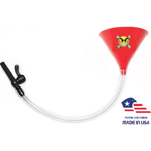 Beer Bong with Party Decals - Chaos Smiley - Red Funnel