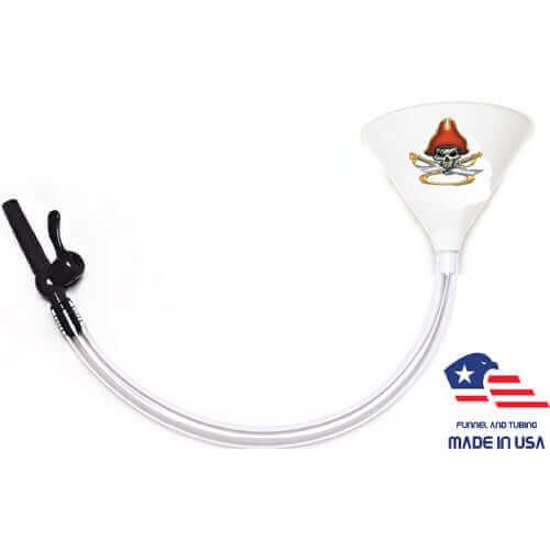 Pirate White Beer Bong 2' Valve