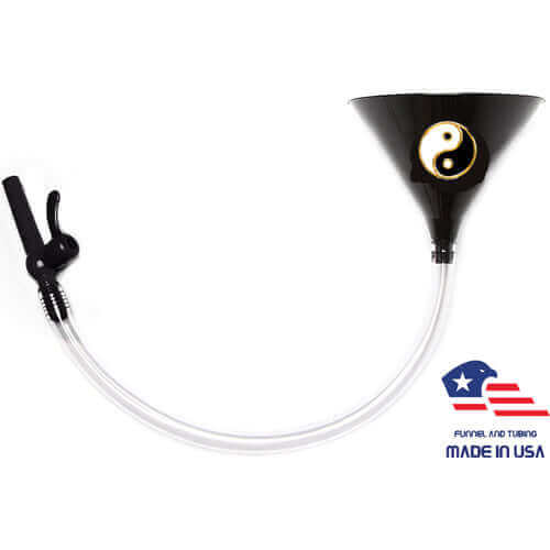 Yin and Yang Beer Bong - Black Funnel with Valve