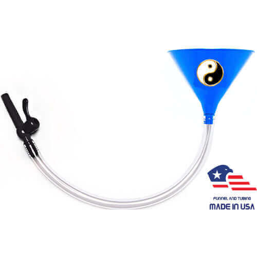 Yin and Yang Beer Bong - Blue Funnel with Valve