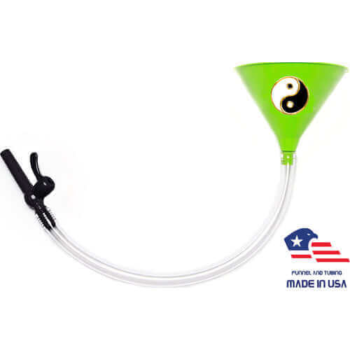 Yin and Yang Beer Bong - Green Funnel with Valve