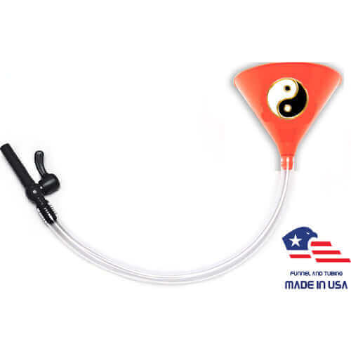 Yin and Yang Beer Bong - Orange Funnel with Valve