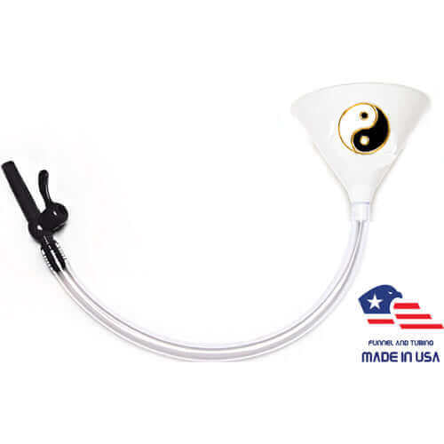 Yin and Yang Beer Bong - White Funnel with Valve