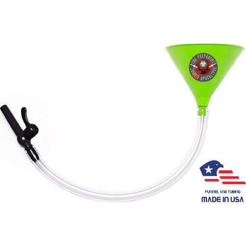 Beer Bong with Party Decals - Zombie Apocalypse - Green Funnel