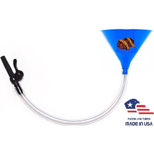 Beer Bong with Party Decals - Zombie Bait - Blue Funnel