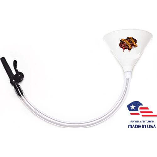 Beer Bong with Party Decals - Zombie Bait - White Funnel