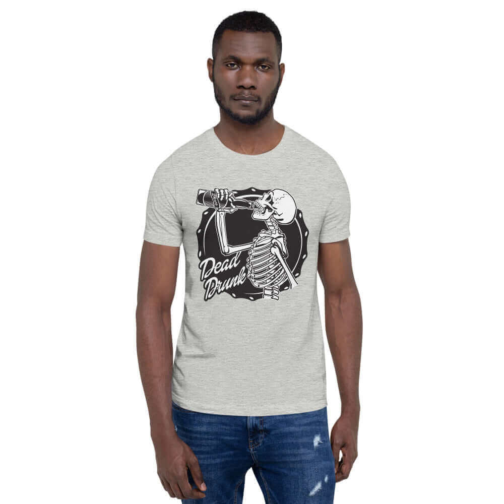 Dead Drunk - Gray T-shirt - Model 3