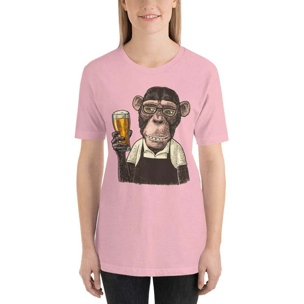Mr. Monkey Pink T-Shirt Model 2