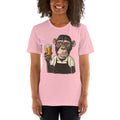 Mr. Monkey Pink T-Shirt Model 3